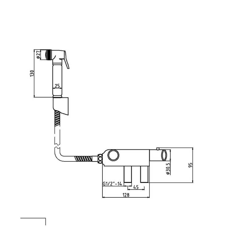 Nuie Shower Accessories Douche Spray Kit & Thermostatic Valve (1 size, Chrome) - Brand New Bathrooms