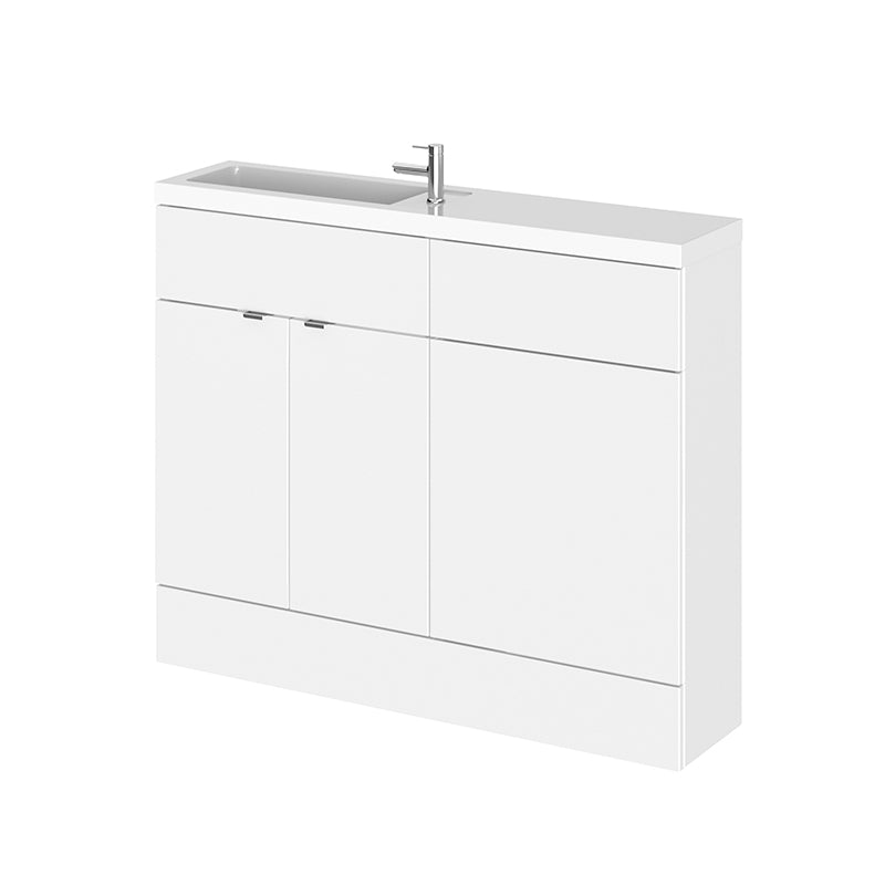 Hudson Reed Fusion Floor Standing 1100mm Double Door Vanity Basin & WC Unit Combination (1 size, 5 colours) - Brand New Bathrooms
