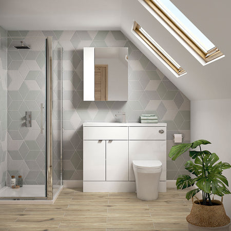 Hudson Reed Fusion Floor Standing 1100mm Double Door Vanity Basin & WC Unit Combination (1 size, 5 colours) - Brand New Bathrooms