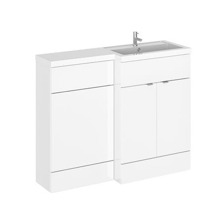 Hudson Reed Fusion Floor Standing 1100mm Double Door Vanity Unit, Basin & WC Unit - Right Hand Combination (1 size, 5 colours) - Brand New Bathrooms