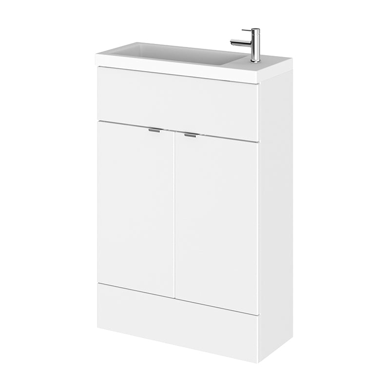 Hudson Reed Fusion Floor Standing 600mm Double Door Vanity Unit & Compact Polymarble Basin (1 size, 5 colours) - Brand New Bathrooms
