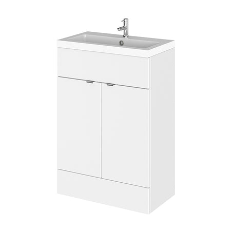 Hudson Reed Fusion Floor Standing 600mm Double Door Vanity Unit & Polymarble Basin (1 size, 5 colours) - Brand New Bathrooms