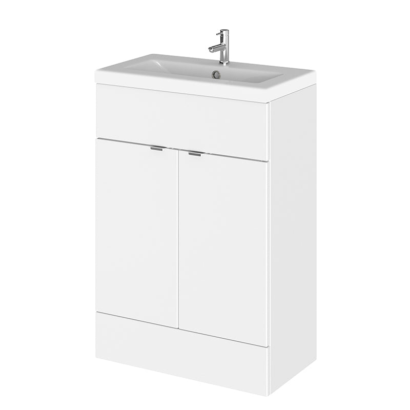 Hudson Reed Fusion Floor Standing 600mm Double Door Vanity Unit & Ceramic Basin (1 size, 5 colours) - Brand New Bathrooms