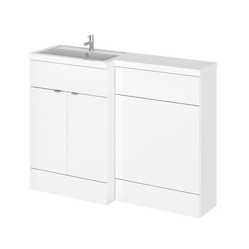 Hudson Reed Fusion Floor Standing Double Door 1200mm Vanity Unit, Basin & WC Unit - Left Hand Combination (1 size, 5 colours) - Brand New Bathrooms