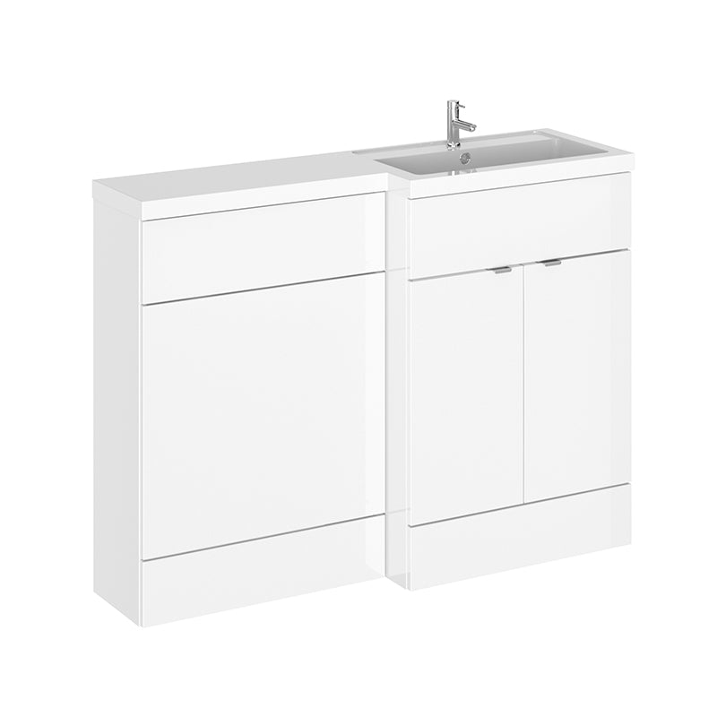 Hudson Reed Fusion Floor Standing Double Door 1200mm Vanity Unit, Basin & WC Unit - Right Hand Combination (1 size, 5 colours) - Brand New Bathrooms