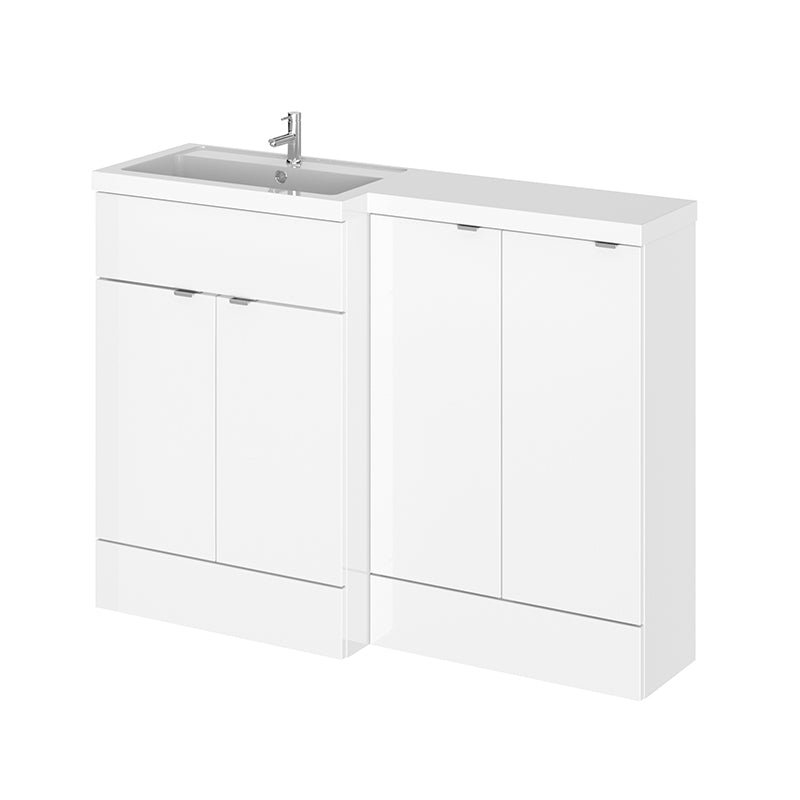 Hudson Reed Fusion Floor Standing Four Door 1200mm Vanity Unit & Basin - Left Hand Combination (1 size, 5 colours) - Brand New Bathrooms