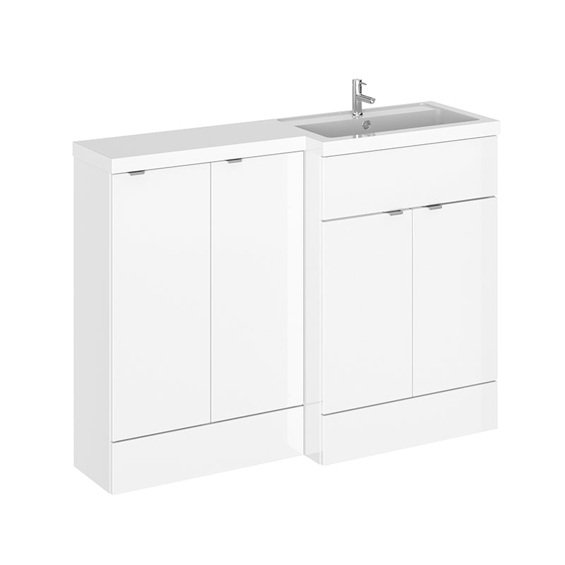 Hudson Reed Fusion Floor Standing Four Door 1200mm Vanity Basin Unit - Right Hand Combination (1 size, 5 colours) - Brand New Bathrooms
