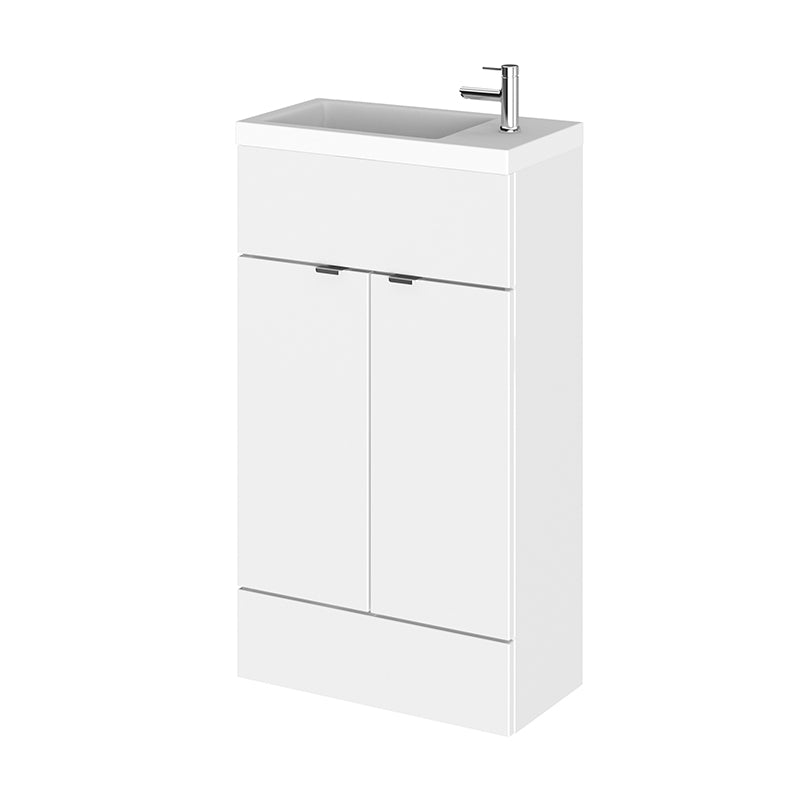 Hudson Reed Fusion Floor Standing Double Door 500mm Compact Vanity Unit & Polymarble Basin (1 size, 5 colours) - Brand New Bathrooms