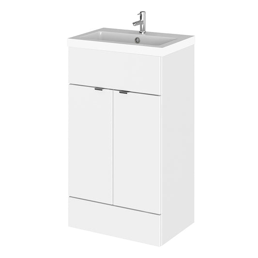 Hudson Reed Fusion Floor Standing Double Door 500mm Vanity Unit & Polymarble Basin (1 size, 5 colours) - Brand New Bathrooms