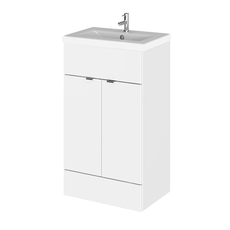 Hudson Reed Fusion Floor Standing Double Door 500mm Vanity Unit & Ceramic Basin (1 size, 5 colours) - Brand New Bathrooms