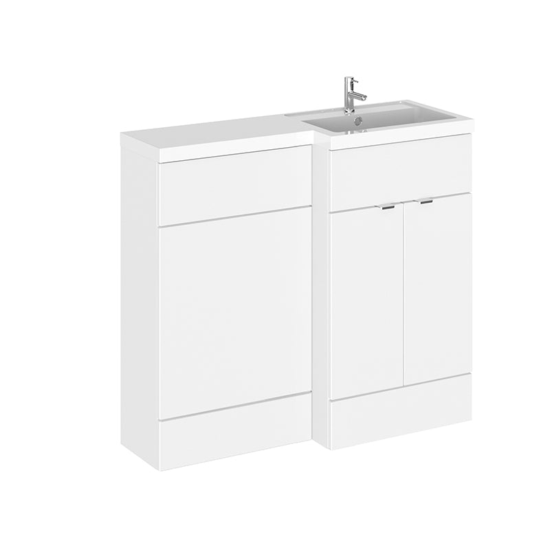 Hudson Reed Fusion Floor Standing Double Door Vanity Basin Unit & WC Unit - Right Hand Combination (1 size, 5 colours) - Brand New Bathrooms