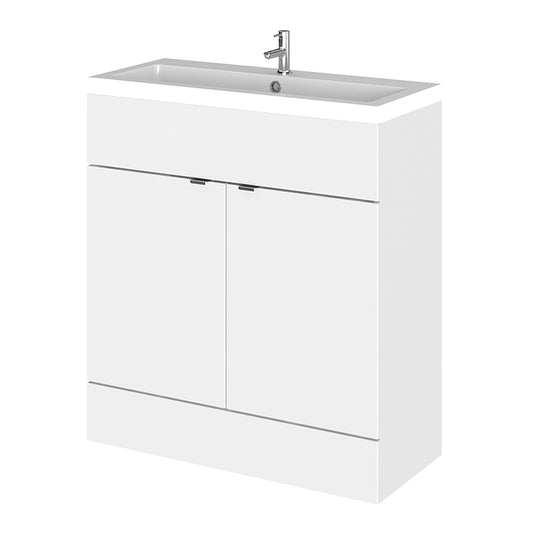 Hudson Reed Fusion Floor Standing Double Door 800mm Vanity Unit & Polymarble Basin (1 size, 5 colours) - Brand New Bathrooms
