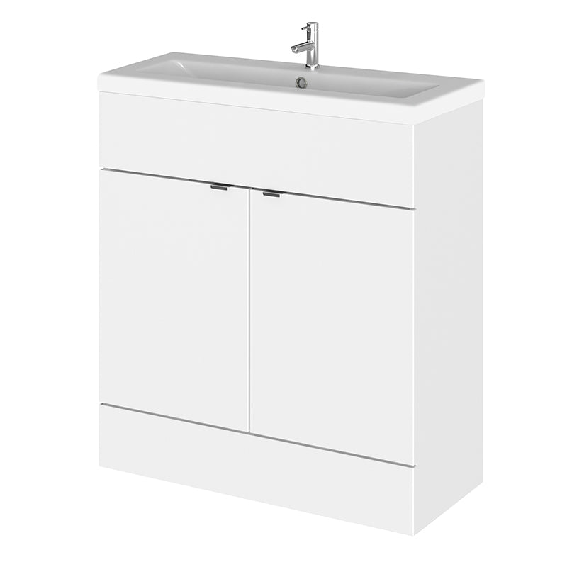 Hudson Reed Fusion Floor Standing Double Door 800mm Vanity Unit & Ceramic Basin (1 size, 5 colours) - Brand New Bathrooms