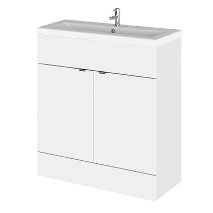 Hudson Reed Fusion Floor Standing Double Door 800mm Vanity Unit & Ceramic Basin (1 size, 5 colours) - Brand New Bathrooms