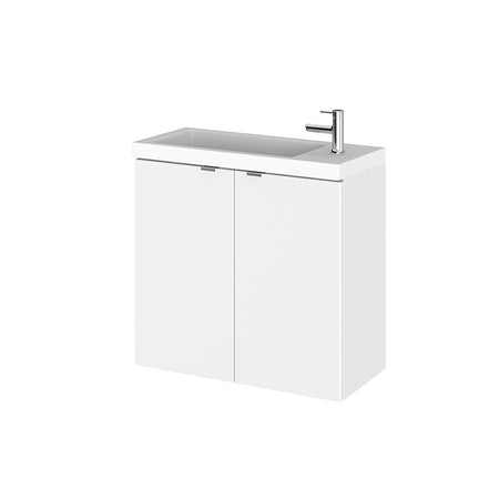 Hudson Reed Fusion Wall Hung Double Door 600mm Vanity Unit & Polymarble Basin (1 size, 5 colours) - Brand New Bathrooms