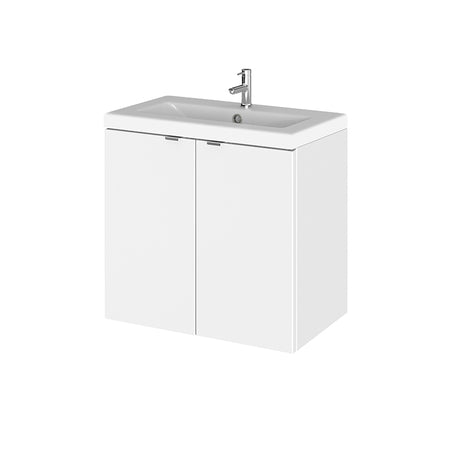 Hudson Reed Fusion Wall Hung Double Door 600mm Vanity Unit & Ceramic Basin (1 size, 4 colours) - Brand New Bathrooms