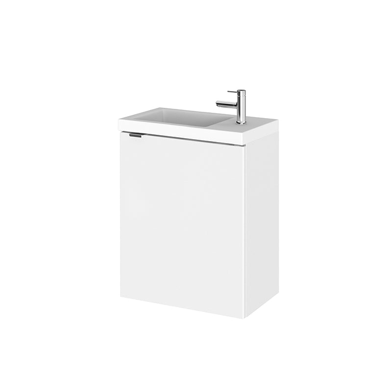 Hudson Reed Fusion Wall Hung Single Door 400mm Compact Vanity Unit & Polymarble Basin (1 size, 4 colours) - Brand New Bathrooms