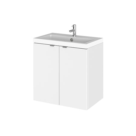 Hudson Reed Fusion Wall Hung Double Door 500mm Vanity Unit & Polymarble Basin (1 size, 4 colours) - Brand New Bathrooms