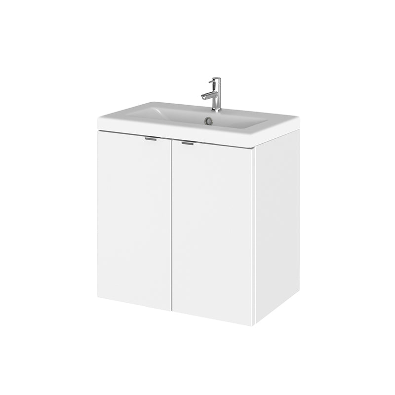 Hudson Reed Fusion Wall Hung Double Door 500mm Vanity Unit & Ceramic Basin (1 size, 4 colours) - Brand New Bathrooms