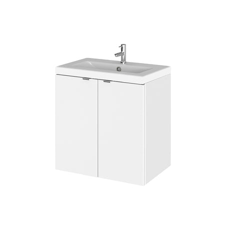Hudson Reed Fusion Wall Hung Double Door 500mm Vanity Unit & Ceramic Basin (1 size, 4 colours) - Brand New Bathrooms