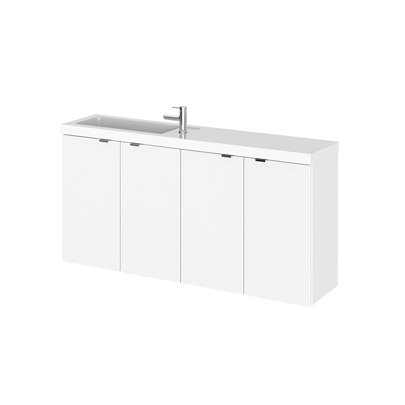 Hudson Reed Fusion Wall Hung Four Door 1000mm Compact Vanity Unit & Polymarble Basin (1 size, 4 colours) - Brand New Bathrooms