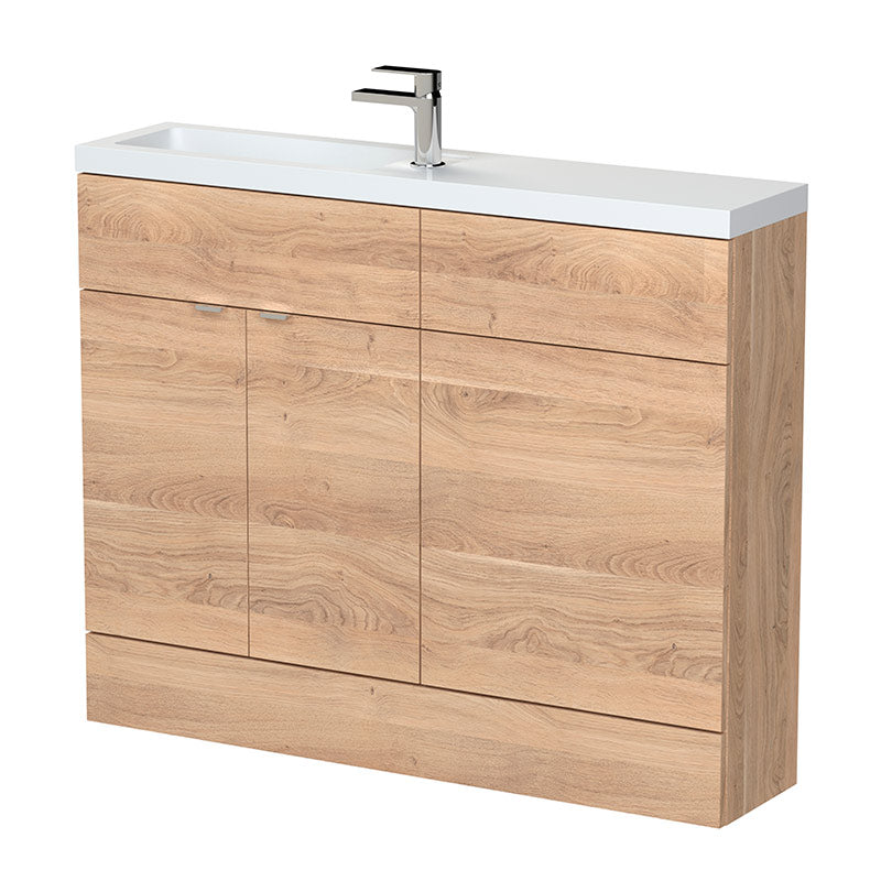 Hudson Reed Fusion Floor Standing 1100mm Double Door Vanity Basin & WC Unit Combination (1 size, 5 colours) - Brand New Bathrooms