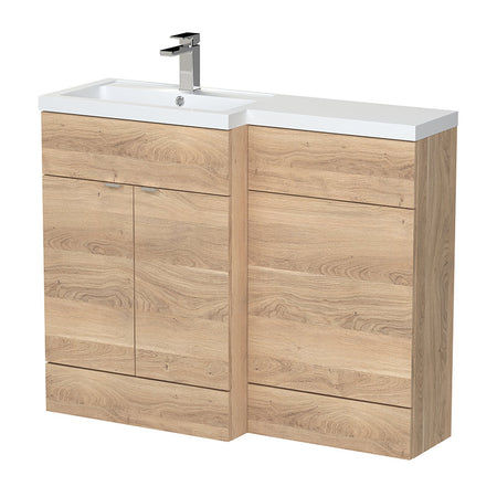 Hudson Reed Fusion Floor Standing 1100mm Double Door Vanity Unit, Basin & WC Unit - Left Hand Combination (1 size, 5 colours) - Brand New Bathrooms