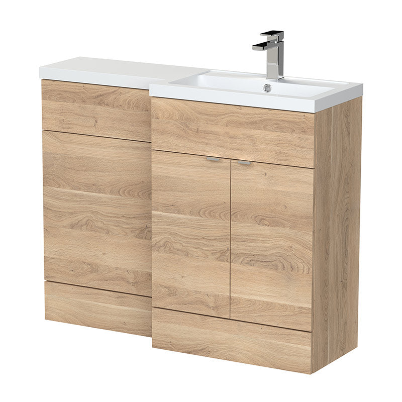 Hudson Reed Fusion Floor Standing 1100mm Double Door Vanity Unit, Basin & WC Unit - Right Hand Combination (1 size, 5 colours) - Brand New Bathrooms