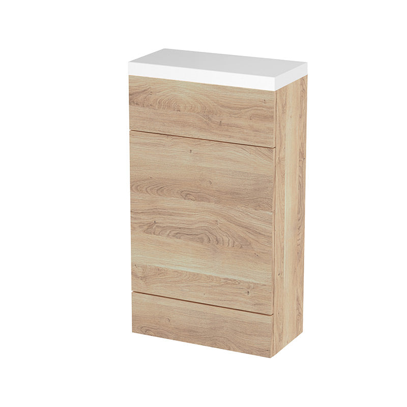 Hudson Reed Fusion Floor Standing Compact 500mm WC Unit & Gloss White Top (1 size, 5 colours) - Brand New Bathrooms