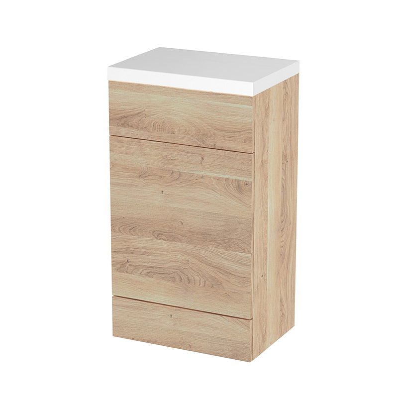 Hudson Reed Fusion Floor Standing 500mm WC Unit & White Polymarble Top (1 size, 5 colours) - Brand New Bathrooms