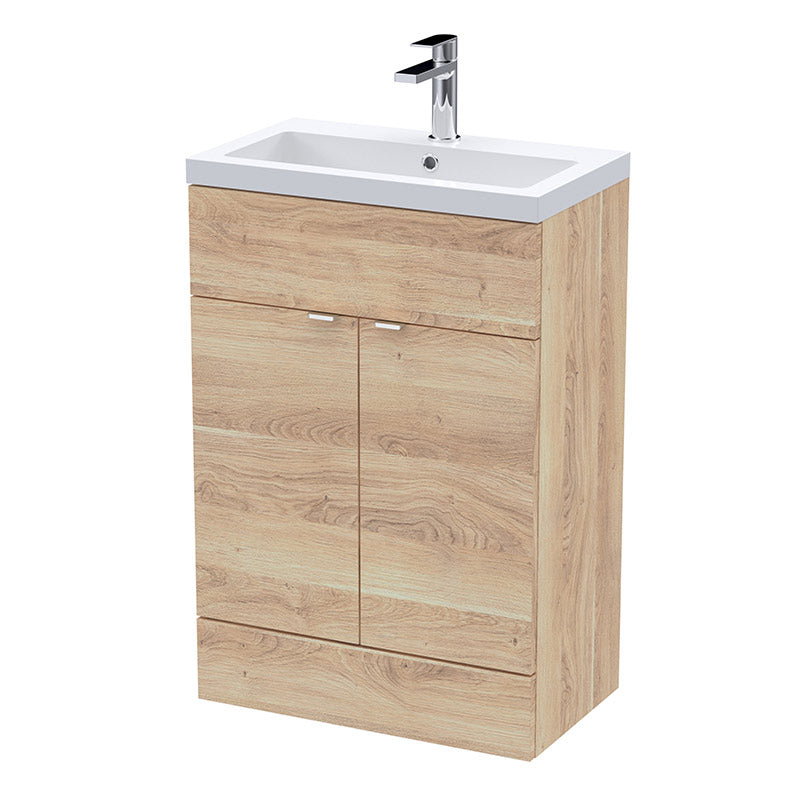 Hudson Reed Fusion Floor Standing 600mm Double Door Vanity Unit & Ceramic Basin (1 size, 5 colours) - Brand New Bathrooms