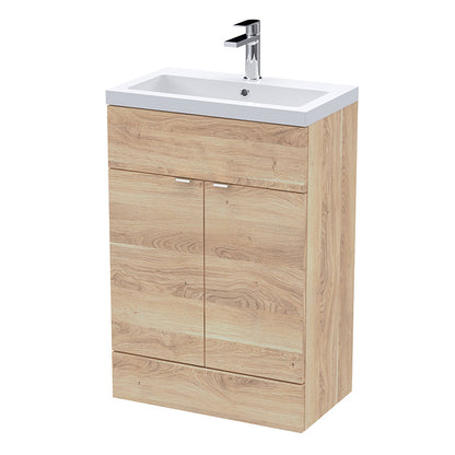 Hudson Reed Fusion Floor Standing 600mm Double Door Vanity Unit & Ceramic Basin (1 size, 5 colours) - Brand New Bathrooms