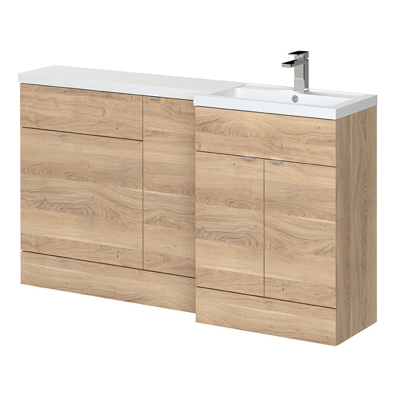 Hudson Reed Fusion Floor Standing Triple Door 1500mm Vanity Basin & WC Unit - Right Hand Combination (1 size, 5 colours) - Brand New Bathrooms