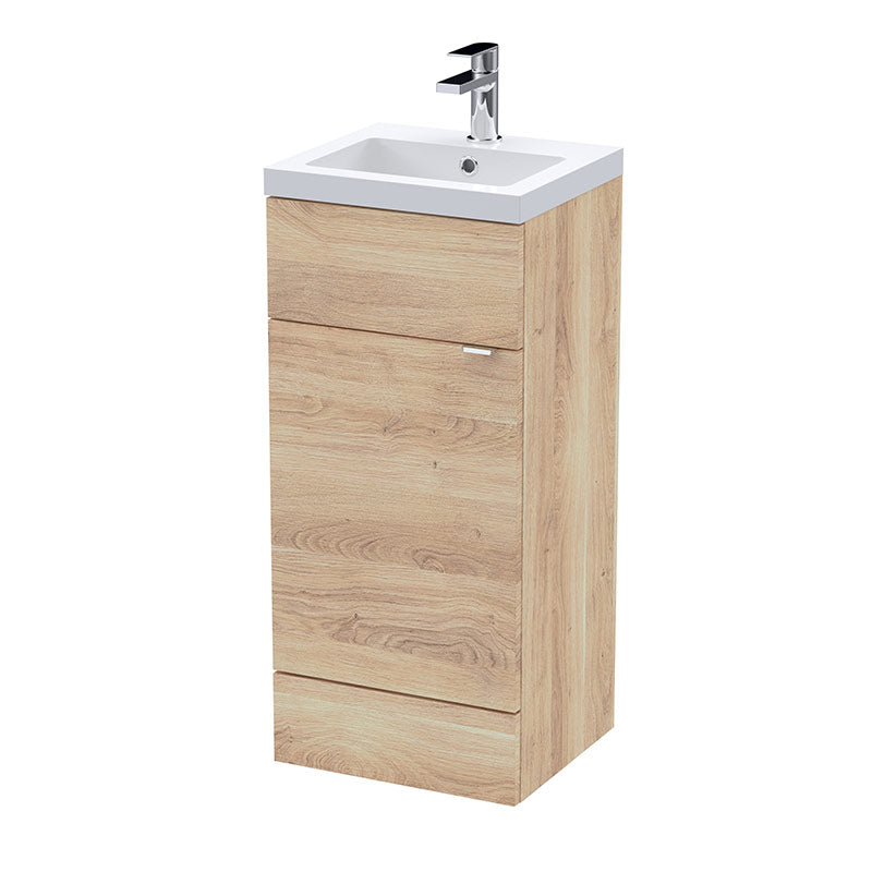 Hudson Reed Fusion Floor Standing Single Door 400mm Vanity Unit & Polymarble Basin (1 size, 5 colours) - Brand New Bathrooms