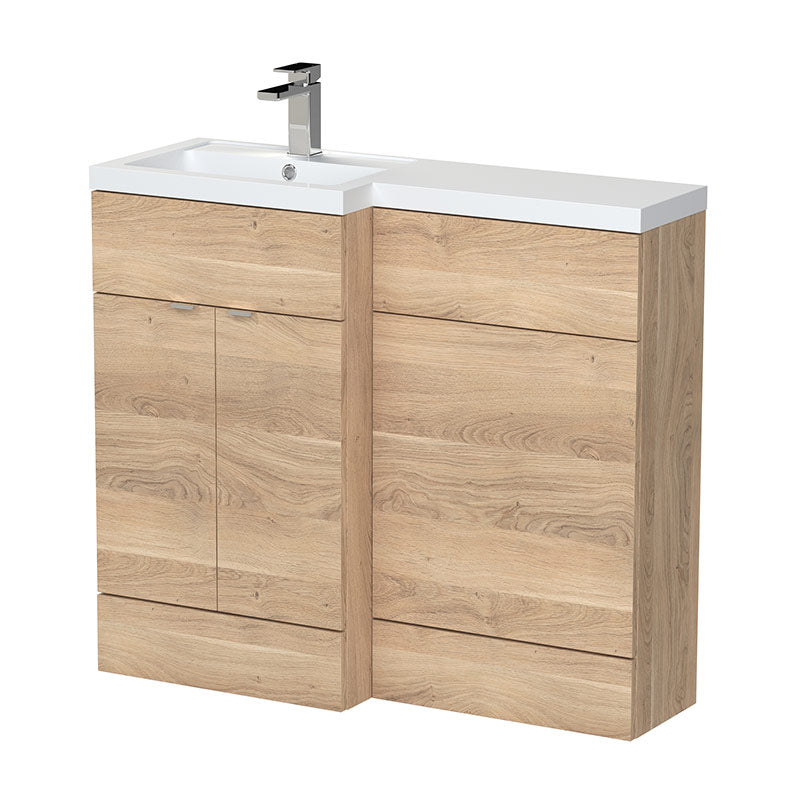 Hudson Reed Fusion Floor Standing Double Door 1000mm Vanity Basin Unit & WC Unit - Left Hand Combination (1 size, 5 colours) - Brand New Bathrooms