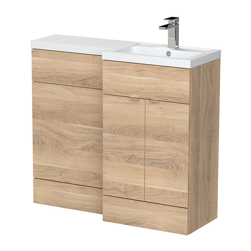 Hudson Reed Fusion Floor Standing Double Door Vanity Basin Unit & WC Unit - Right Hand Combination (1 size, 5 colours) - Brand New Bathrooms