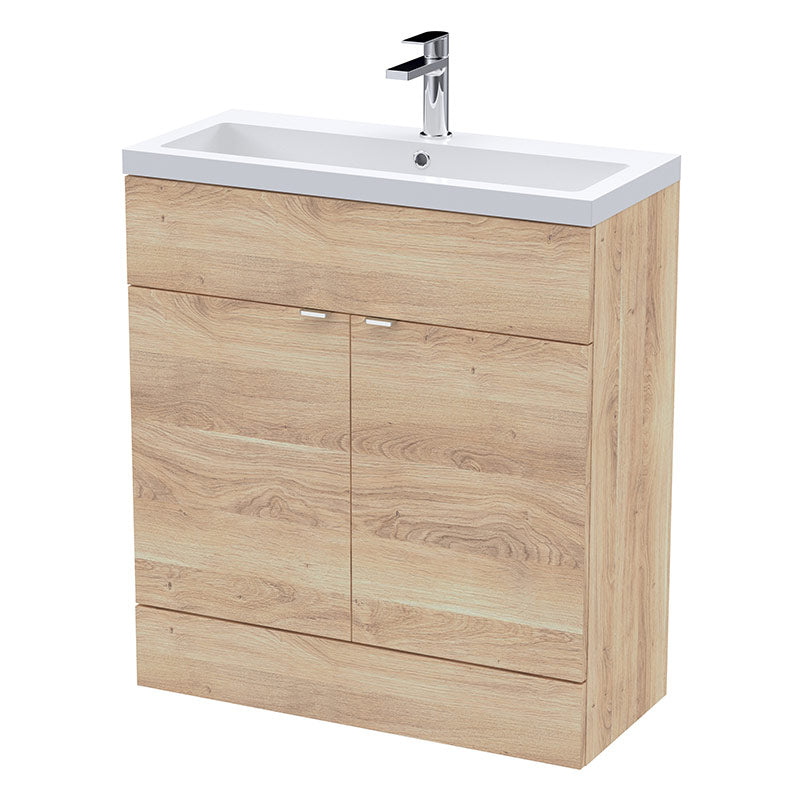 Hudson Reed Fusion Floor Standing Double Door 800mm Vanity Unit & Ceramic Basin (1 size, 5 colours) - Brand New Bathrooms