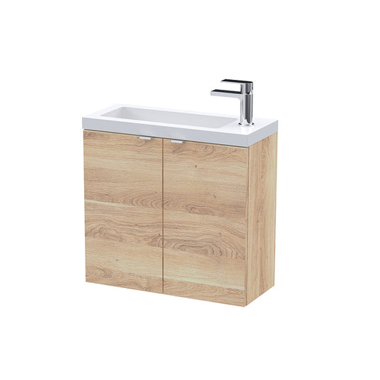 Hudson Reed Fusion Wall Hung Double Door 600mm Vanity Unit & Polymarble Basin (1 size, 5 colours) - Brand New Bathrooms