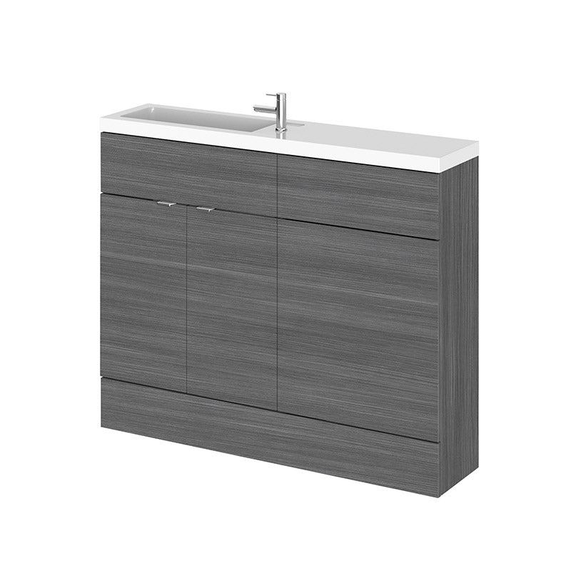 Hudson Reed Fusion Floor Standing 1100mm Double Door Vanity Basin & WC Unit Combination (1 size, 5 colours) - Brand New Bathrooms