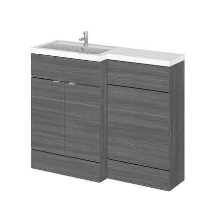 Hudson Reed Fusion Floor Standing 1100mm Double Door Vanity Unit, Basin & WC Unit - Left Hand Combination (1 size, 5 colours) - Brand New Bathrooms