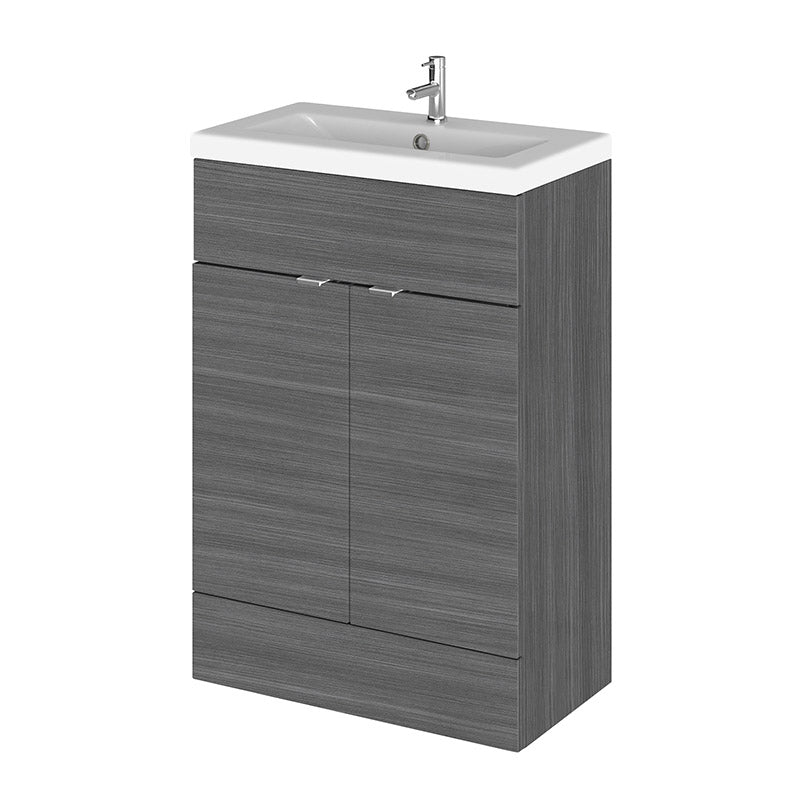 Hudson Reed Fusion Floor Standing 600mm Double Door Vanity Unit & Ceramic Basin (1 size, 5 colours) - Brand New Bathrooms