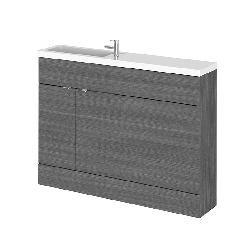 Hudson Reed Fusion Floor Standing Double Door 1200mm Compact Vanity Unit, Basin & WC Unit Combination (1 size, 5 colours) - Brand New Bathrooms