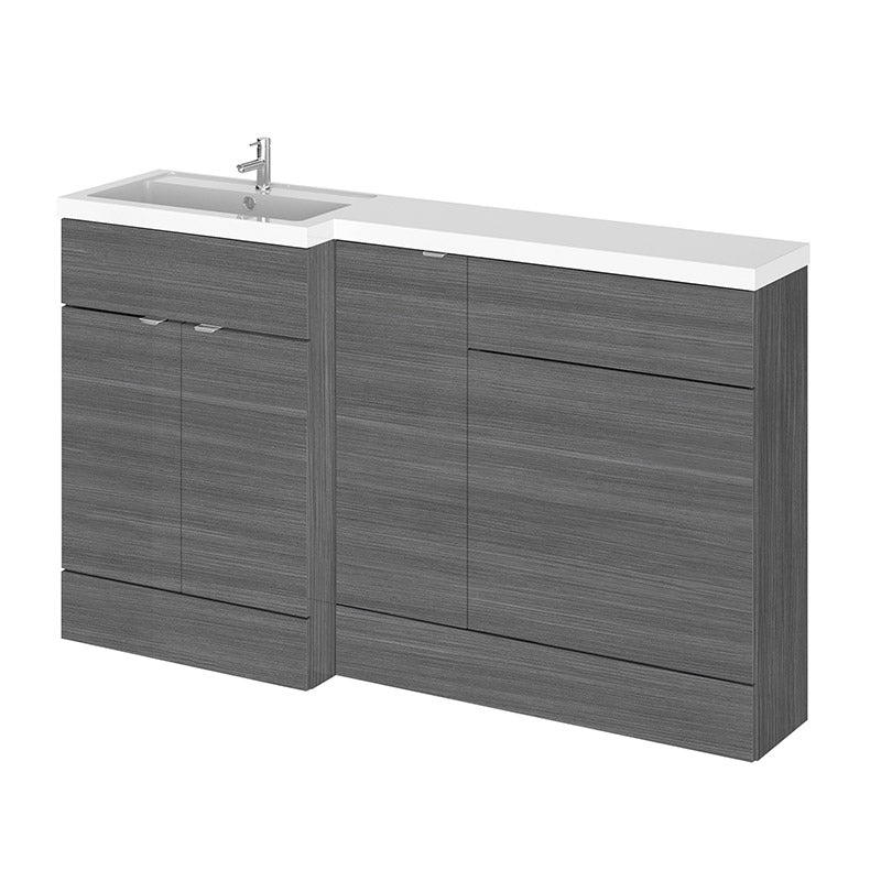 Hudson Reed Fusion Floor Standing Triple Door 1500mm Vanity Basin & WC Unit - Left Hand Combination (1 size, 5 colours) - Brand New Bathrooms