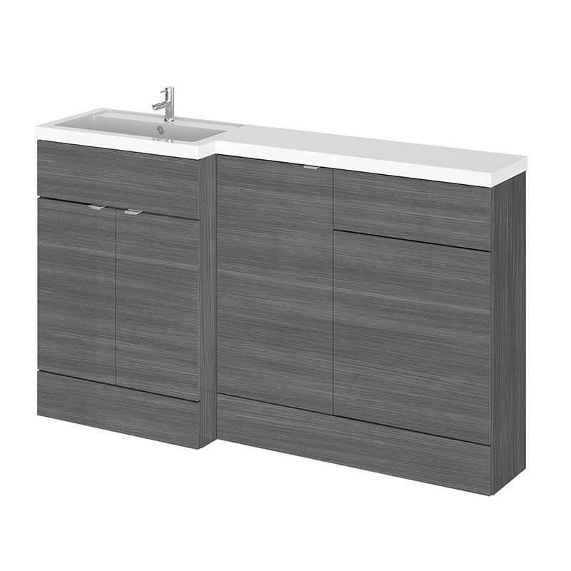Hudson Reed Fusion Floor Standing Triple Door 1500mm Vanity Basin & WC Unit - Left Hand Combination (1 size, 5 colours) - Brand New Bathrooms