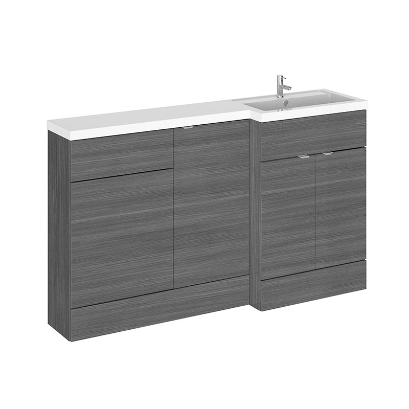 Hudson Reed Fusion Floor Standing Triple Door 1500mm Vanity Basin & WC Unit - Right Hand Combination (1 size, 5 colours) - Brand New Bathrooms