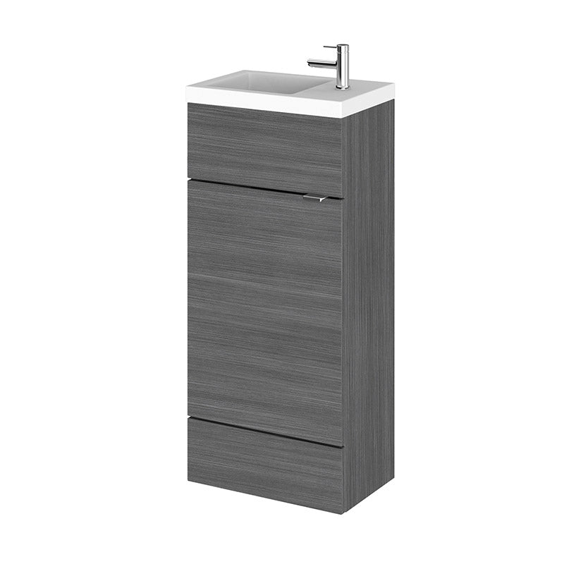 Hudson Reed Fusion Floor Standing Single Door 400mm Compact Vanity Unit & Polymarble Basin (1 size, 5 colours) - Brand New Bathrooms