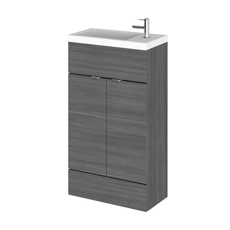 Hudson Reed Fusion Floor Standing Double Door 500mm Compact Vanity Unit & Polymarble Basin (1 size, 5 colours) - Brand New Bathrooms