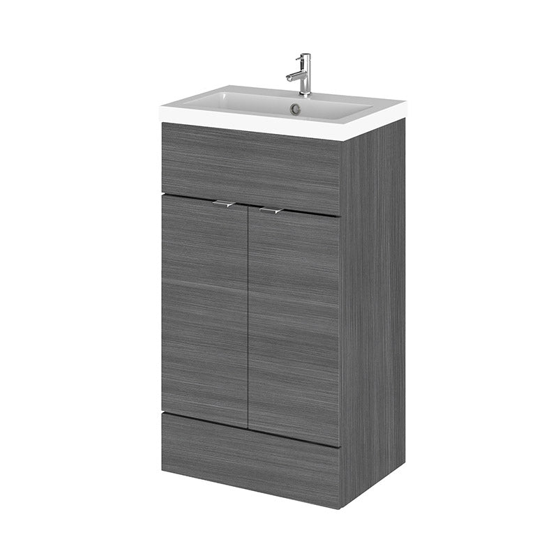 Hudson Reed Fusion Floor Standing Double Door 500mm Vanity Unit & Polymarble Basin (1 size, 5 colours) - Brand New Bathrooms