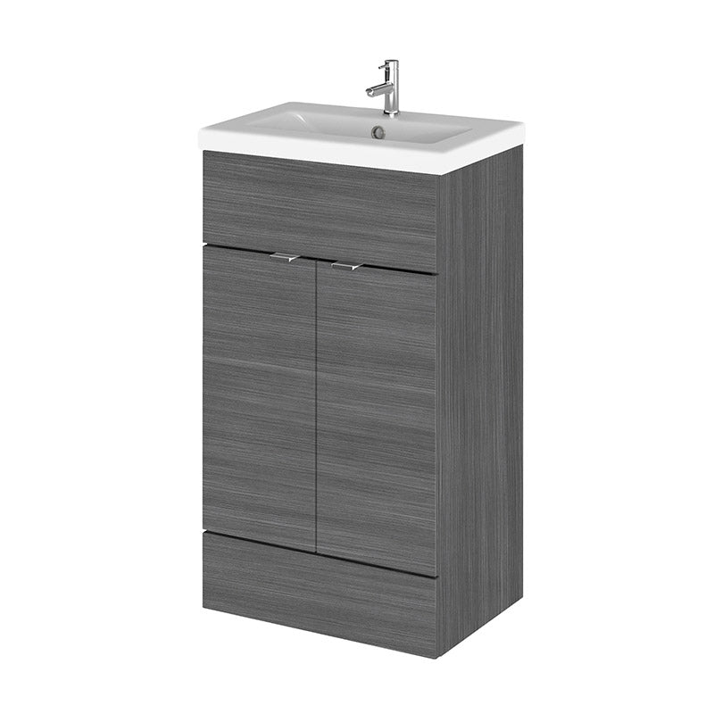 Hudson Reed Fusion Floor Standing Double Door 500mm Vanity Unit & Ceramic Basin (1 size, 5 colours) - Brand New Bathrooms
