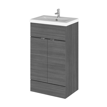 Hudson Reed Fusion Floor Standing Double Door 500mm Vanity Unit & Ceramic Basin (1 size, 5 colours) - Brand New Bathrooms